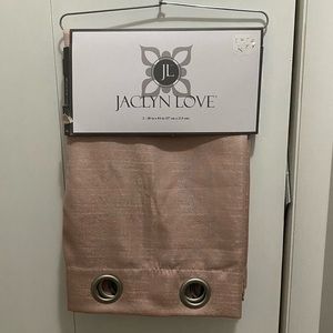 Set of 2 pink shimmer grommet panel curtains 38”x84”